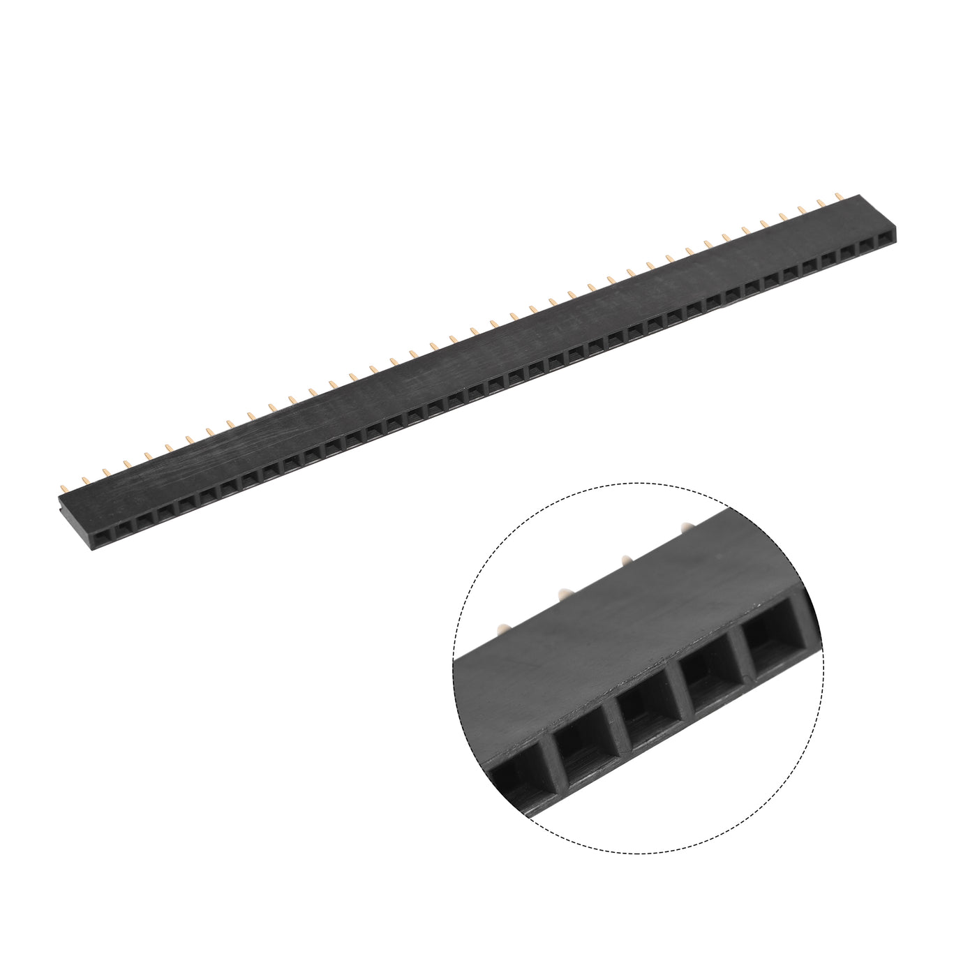 Harfington 15 Pair Male and Female Pin Header,40 Pin 2.54mm Straight Single Row Breakable Header Connector PCB Pin Strip