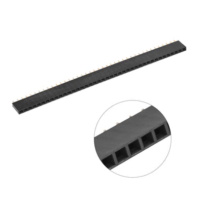 Harfington 15 Pair Male and Female Pin Header,40 Pin 2.54mm Straight Single Row Breakable Header Connector PCB Pin Strip