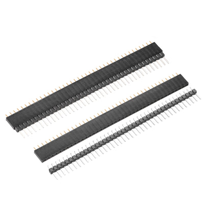 Harfington 15 Pair Male and Female Pin Header,40 Pin 2.54mm Straight Single Row Breakable Header Connector PCB Pin Strip