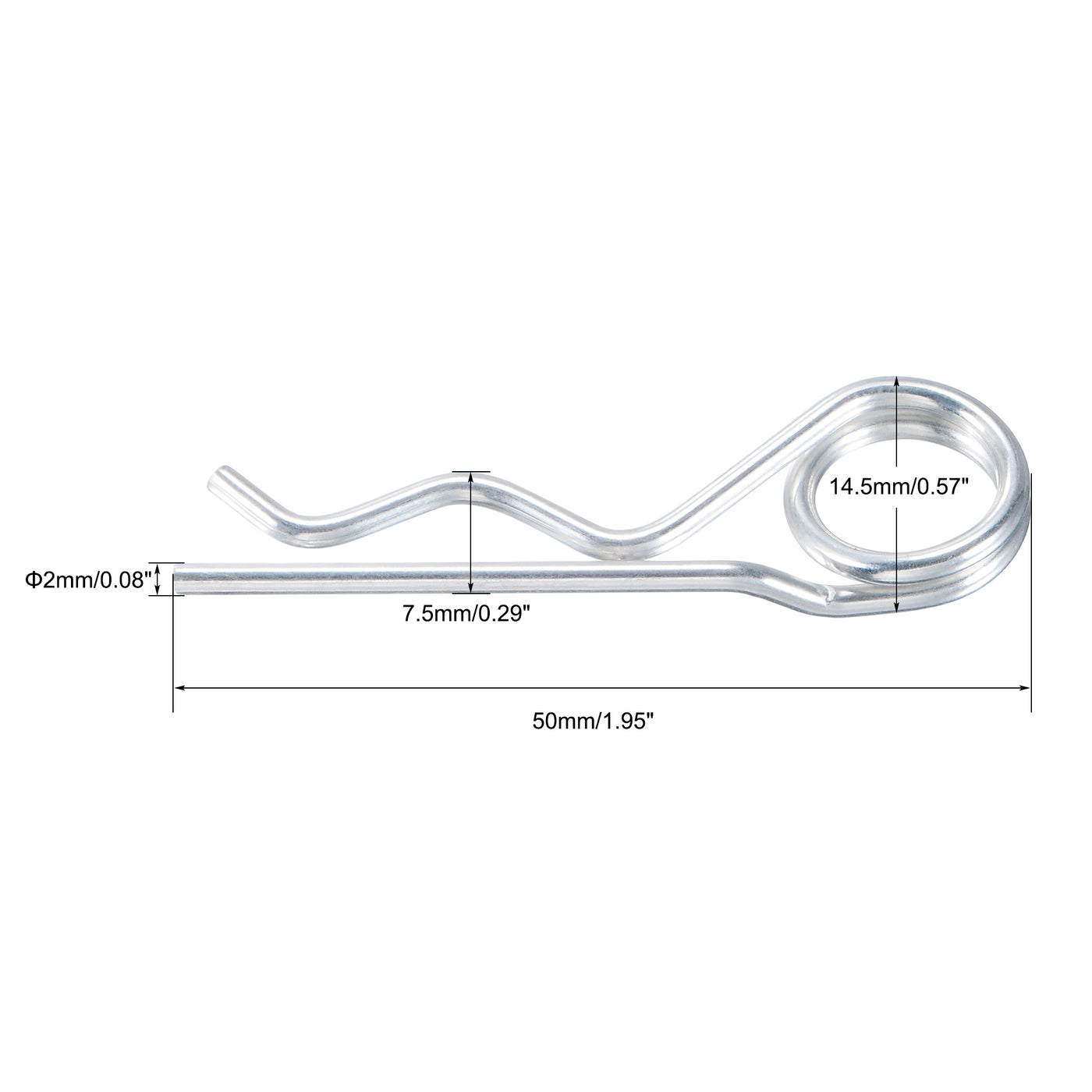 Harfington R-Clip Pins - R Shaped Spring Cotter Pin Zinc-plating Trailer Tractor Mower Fastener Hardware