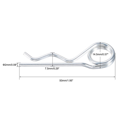 Harfington R-Clip Pins - R Shaped Spring Cotter Pin Zinc-plating Trailer Tractor Mower Fastener Hardware