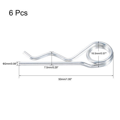 Harfington R-Clip Pins - R Shaped Spring Cotter Pin Zinc-plating Trailer Tractor Mower