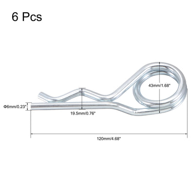 Harfington R-Clip Pins - R Shaped Spring Cotter Pin Zinc-plating Trailer Tractor Mower