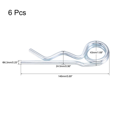 Harfington R-Clip Pins - R Shaped Spring Cotter Pin Zinc-plating Trailer Tractor Mower