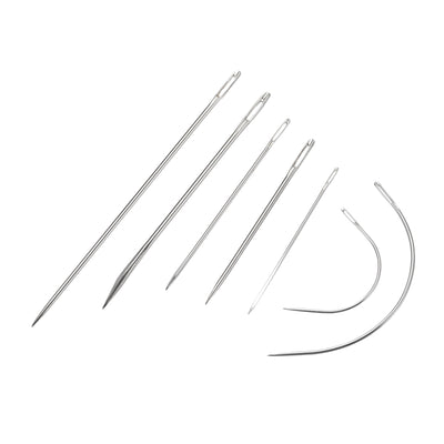 Harfington 18 Pcs Leather Tools Craft DIY Hand Stitching Kit, with Waxed Thread Cords, Sewing Needles, Stitching Awls, Scissors, Thimble, Measuring Tape