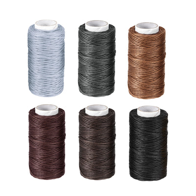 Harfington 18 Pcs Leather Tools Craft DIY Hand Stitching Kit, with Waxed Thread Cords, Sewing Needles, Stitching Awls, Scissors, Thimble, Measuring Tape