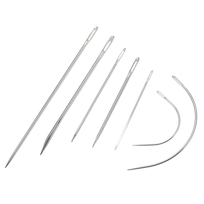 Harfington 13Pcs Leather Tools Craft DIY Hand Stitching Kit with Waxed Thread Cords, Sewing Needles, Stitching Awls, Sewing Thimble, Thread Unpicker