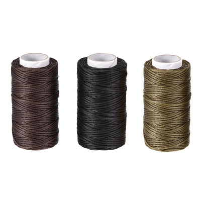 Harfington 13Pcs Leather Tools Craft DIY Hand Stitching Kit with Waxed Thread Cords, Sewing Needles, Stitching Awls, Sewing Thimble, Thread Unpicker