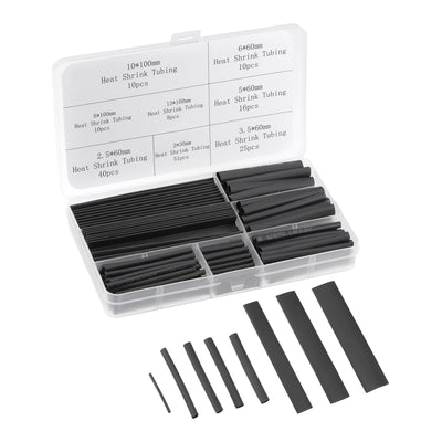 Harfington 170pcs 2:1 Heat Shrink Tubing Kit, Heat Shrink Tubes Wire Wrap, 8 Sizes, Black