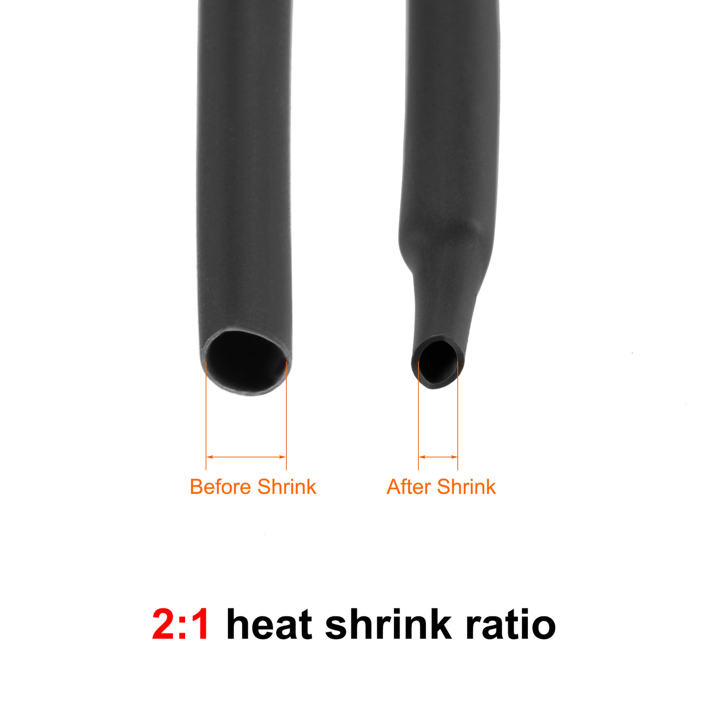 Harfington 168pcs 2:1 Heat Shrink Tubing Kit, Heat Shrink Tubes Wire Wrap, 1/8",5/32",3/16",1/4",5/16",3/8" Diameter