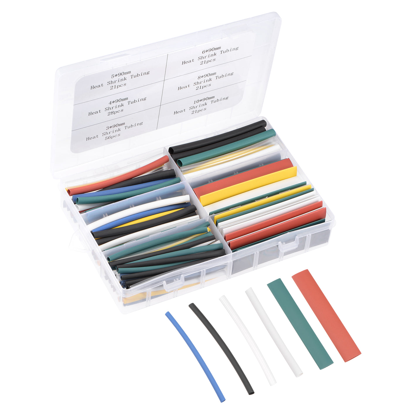 Harfington 168pcs 2:1 Heat Shrink Tubing Kit, Heat Shrink Tubes Wire Wrap, 1/8",5/32",3/16",1/4",5/16",3/8" Diameter