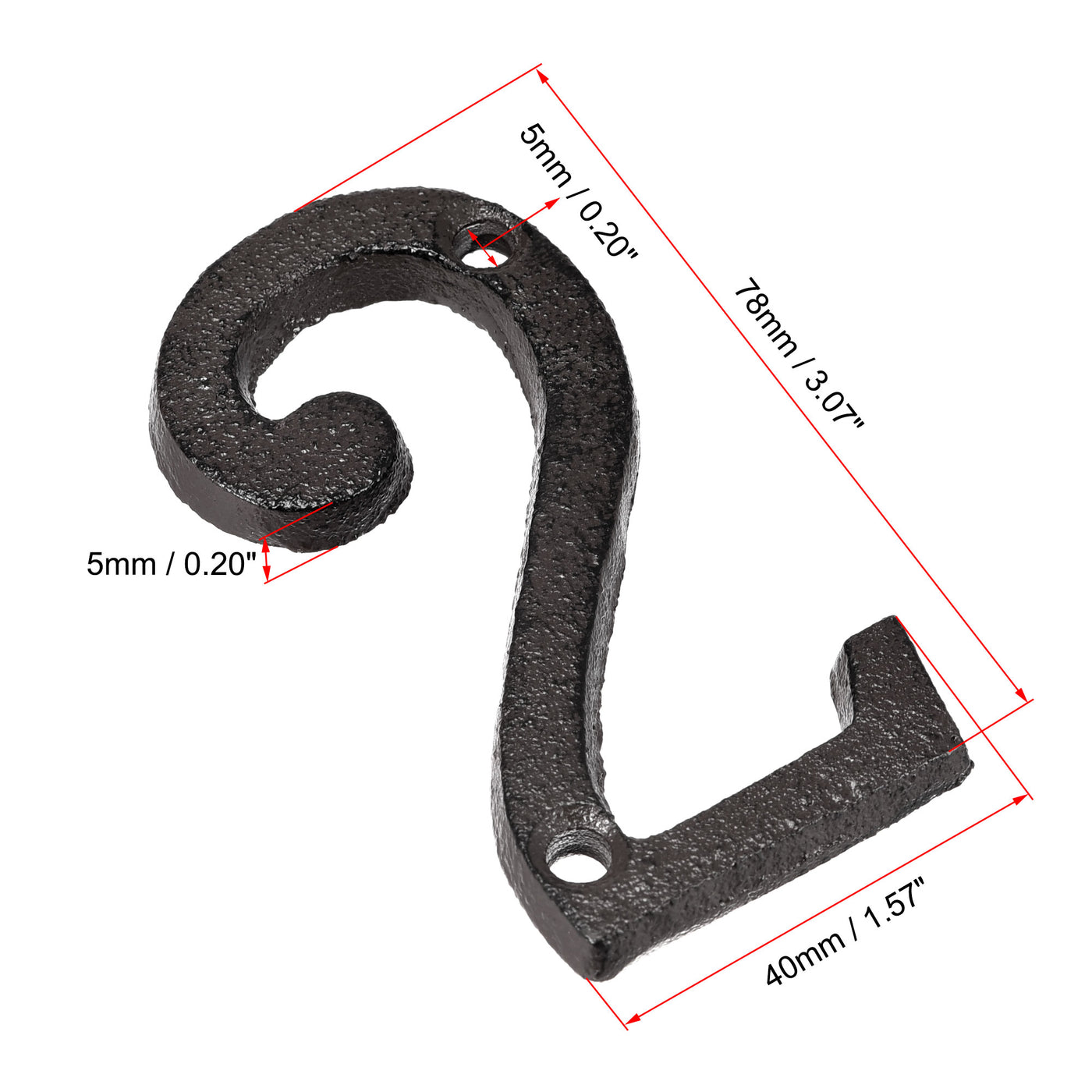 Harfington House Number, Cast Iron Number for Home Hotel Mailbox Address Sign