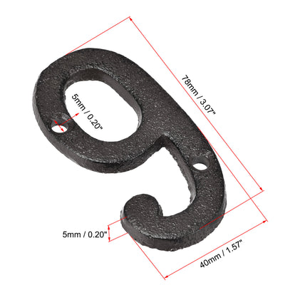 Harfington House Number, Cast Iron Number for Home Hotel Mailbox Address Sign