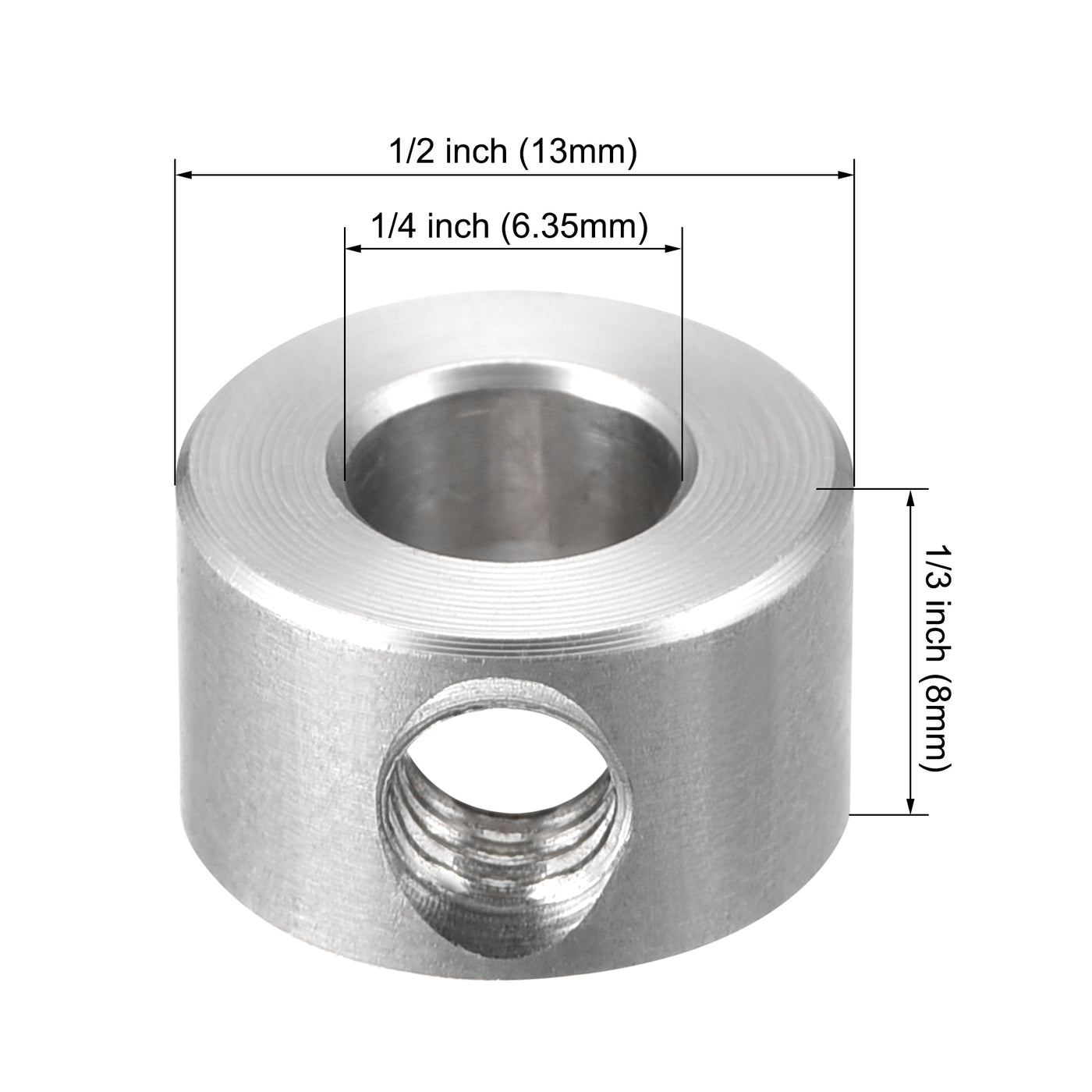 Harfington Drill Stop 1/4"  I.D. Stainless Steel for Set Screws Chuck Woodworking Drill Bits Depth Holder 2Pcs
