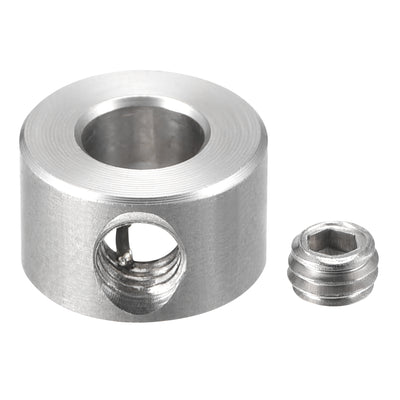 Harfington Drill Stop 1/4"  I.D. Stainless Steel for Set Screws Chuck Woodworking Drill Bits Depth Holder 2Pcs