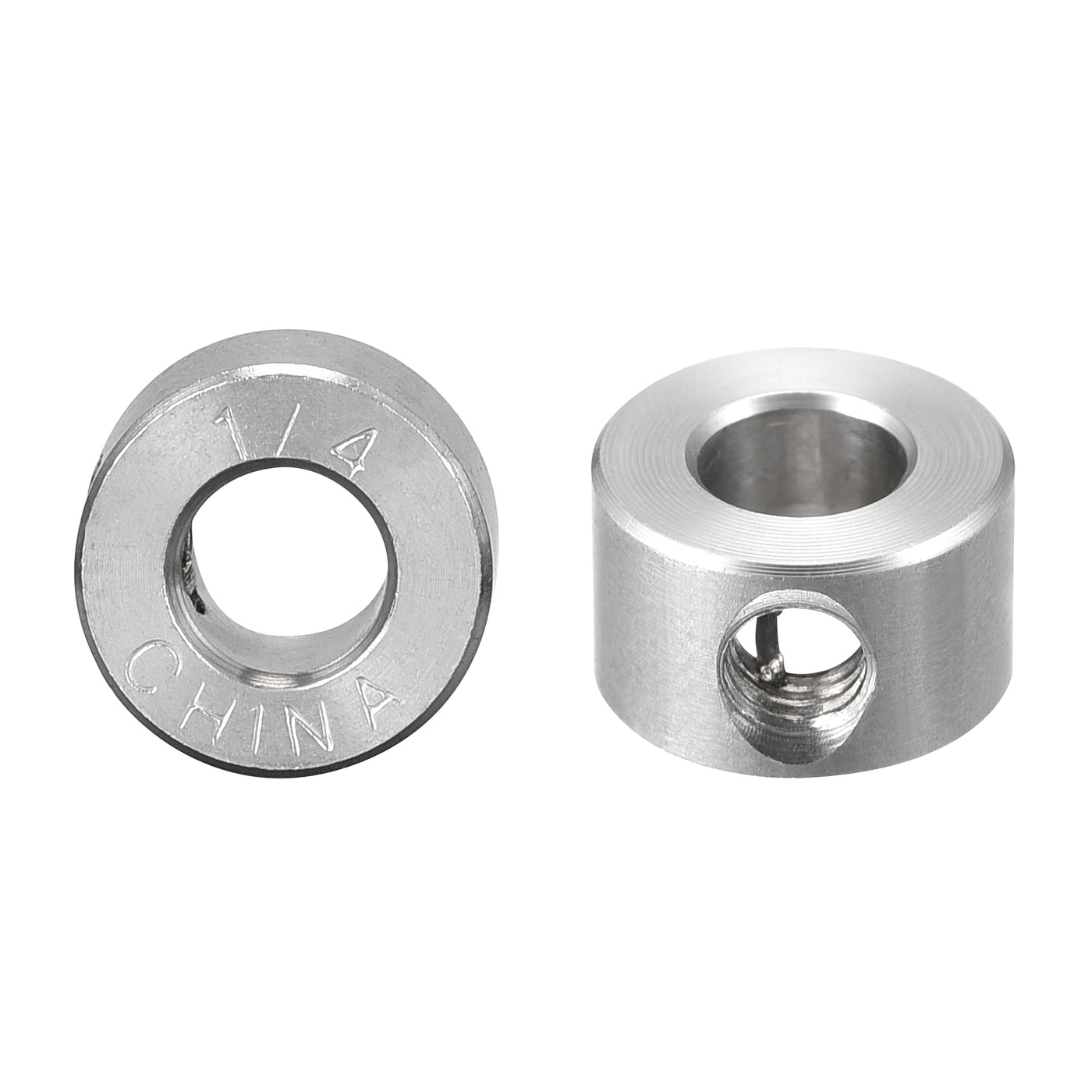 Harfington Drill Stop 1/4"  I.D. Stainless Steel for Set Screws Chuck Woodworking Drill Bits Depth Holder 2Pcs