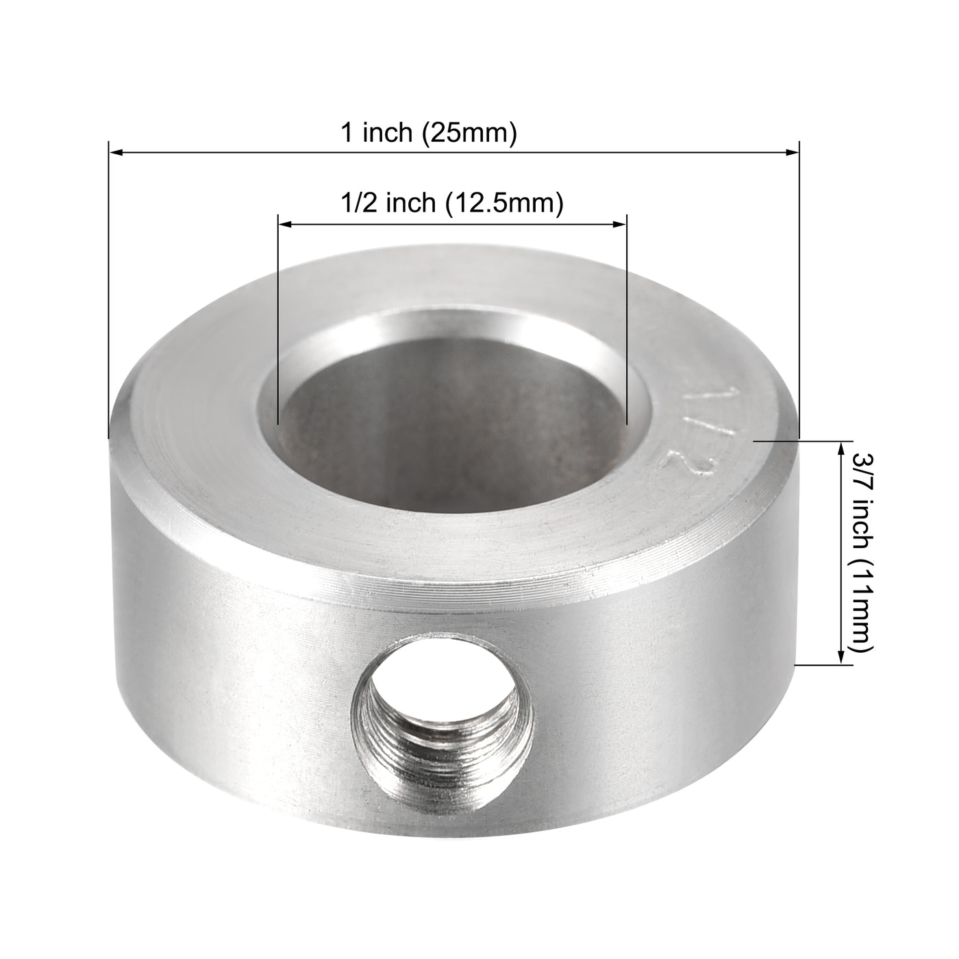 Harfington Drill Stop 1/2"  I.D. Stainless Steel for Set Screws Chuck Woodworking Drill Bits Depth Holder 2Pcs