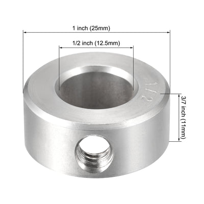 Harfington Drill Stop 1/2"  I.D. Stainless Steel for Set Screws Chuck Woodworking Drill Bits Depth Holder 2Pcs