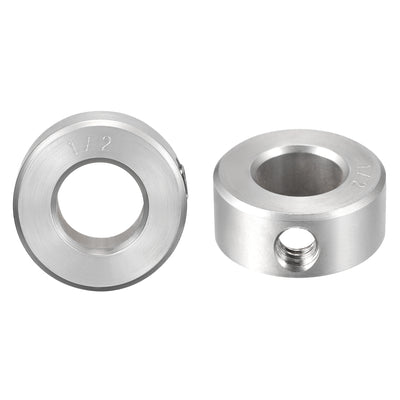 Harfington Drill Stop 1/2"  I.D. Stainless Steel for Set Screws Chuck Woodworking Drill Bits Depth Holder 2Pcs