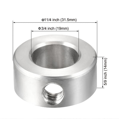 Harfington Drill Stop 3/4"  I.D. Stainless Steel for Set Screws Chuck Woodworking Drill Bits Depth Holder 2Pcs