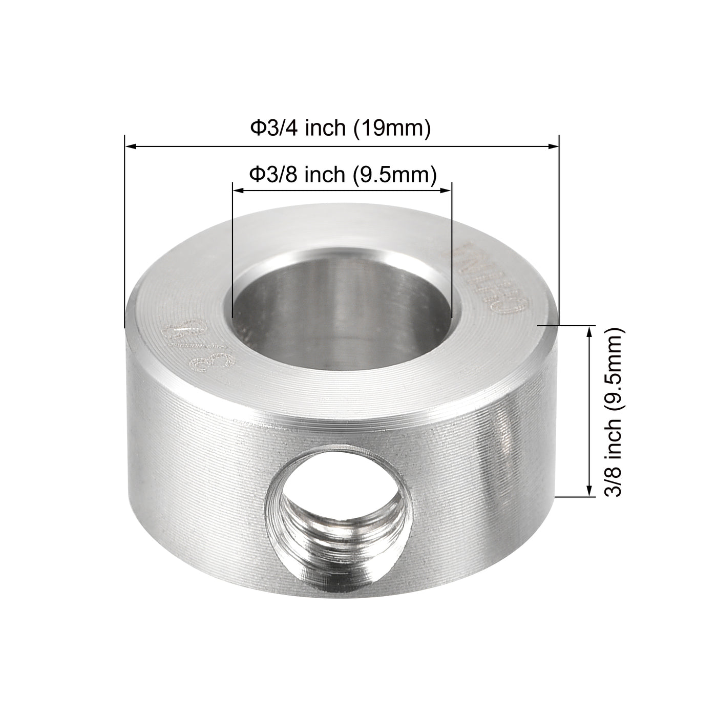 Harfington Drill Stop 3/8"  I.D. Stainless Steel for Set Screws Chuck Woodworking Drill Bits Depth Holder 2Pcs