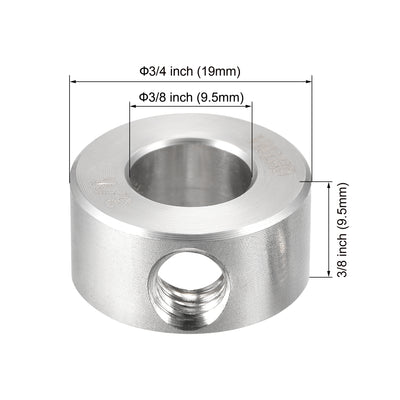 Harfington Drill Stop 3/8"  I.D. Stainless Steel for Set Screws Chuck Woodworking Drill Bits Depth Holder 2Pcs