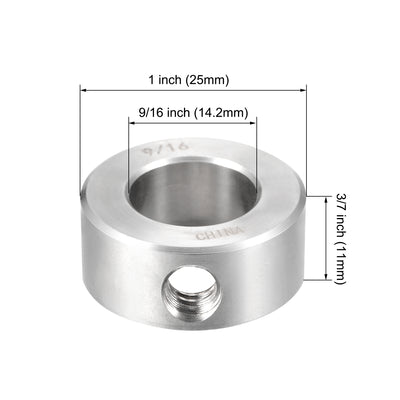 Harfington Drill Stop 9/16"  I.D. Stainless Steel for Set Screws Chuck Woodworking Drill Bits Depth Holder 2Pcs