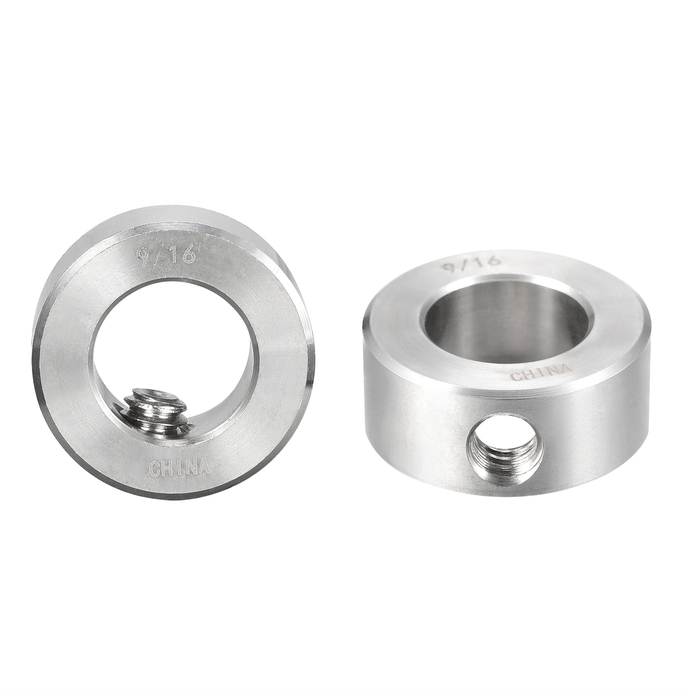 Harfington Drill Stop 9/16"  I.D. Stainless Steel for Set Screws Chuck Woodworking Drill Bits Depth Holder 2Pcs