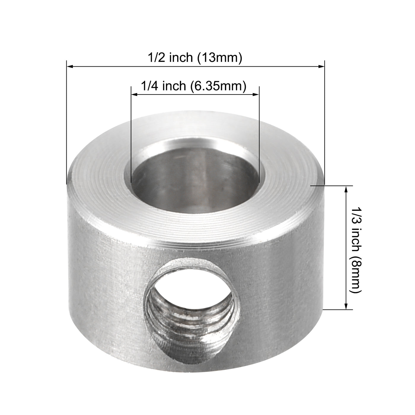 Harfington Drill Stop 1/4"  I.D. Stainless Steel for Set Screws Chuck Woodworking Drill Bits Depth Holder 4Pcs