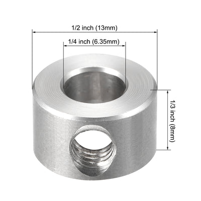 Harfington Drill Stop 1/4"  I.D. Stainless Steel for Set Screws Chuck Woodworking Drill Bits Depth Holder 4Pcs