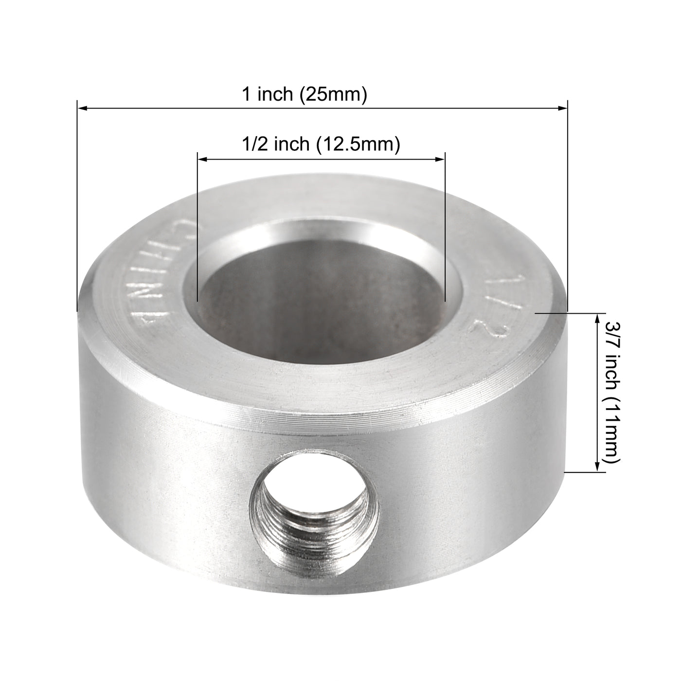 Harfington Drill Stop 1/2"  I.D. Stainless Steel for Set Screws Chuck Woodworking Drill Bits Depth Holder 4Pcs