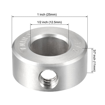 Harfington Drill Stop 1/2"  I.D. Stainless Steel for Set Screws Chuck Woodworking Drill Bits Depth Holder 4Pcs