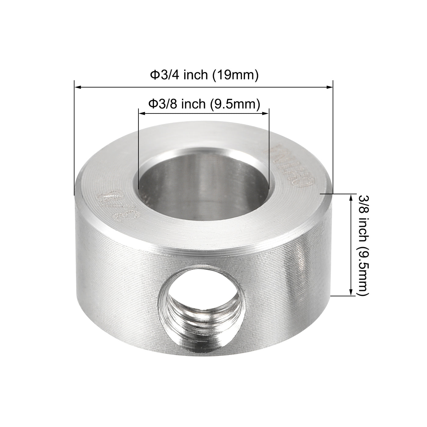 Harfington Drill Stop 3/8"  I.D. Stainless Steel for Set Screws Chuck Woodworking Drill Bits Depth Holder 4Pcs