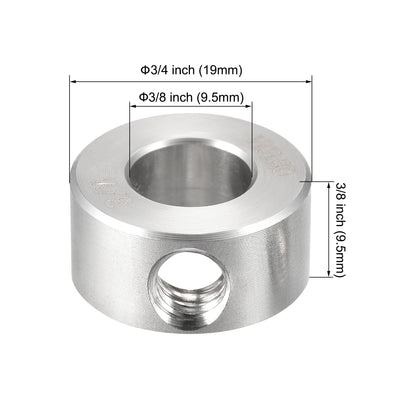 Harfington Drill Stop 3/8"  I.D. Stainless Steel for Set Screws Chuck Woodworking Drill Bits Depth Holder 4Pcs