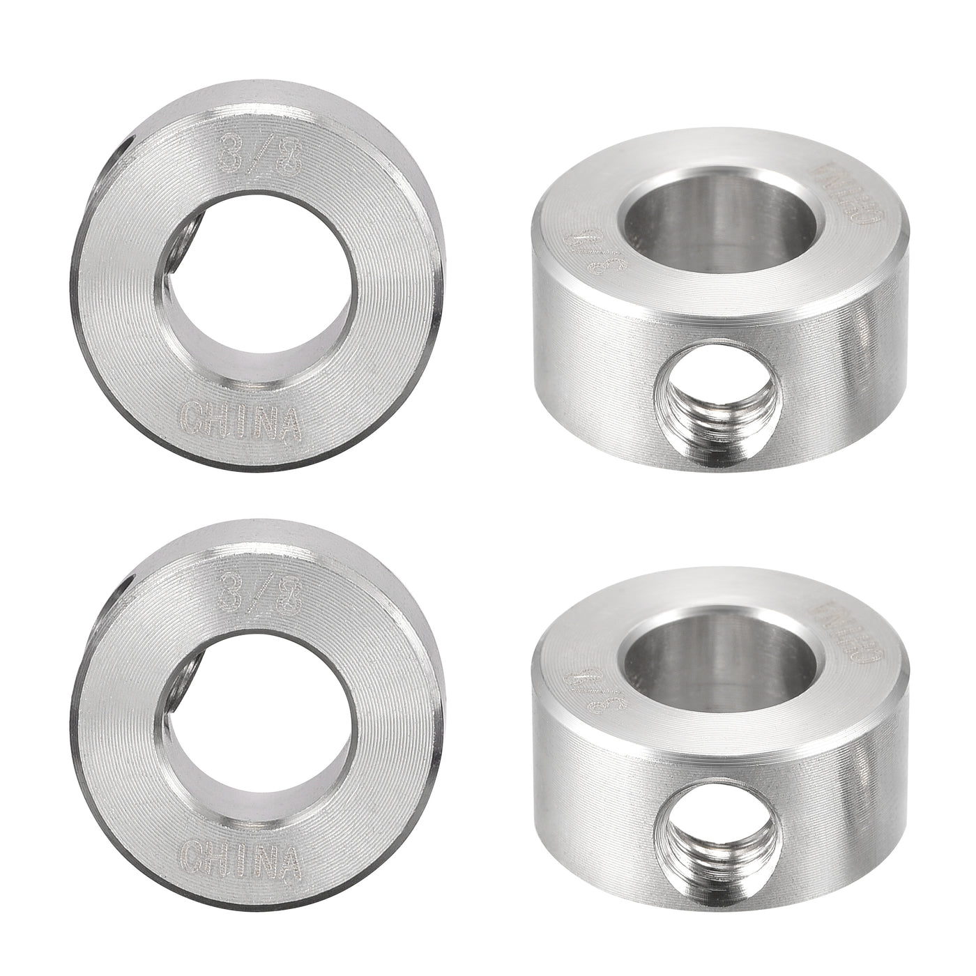 Harfington Drill Stop 3/8"  I.D. Stainless Steel for Set Screws Chuck Woodworking Drill Bits Depth Holder 4Pcs