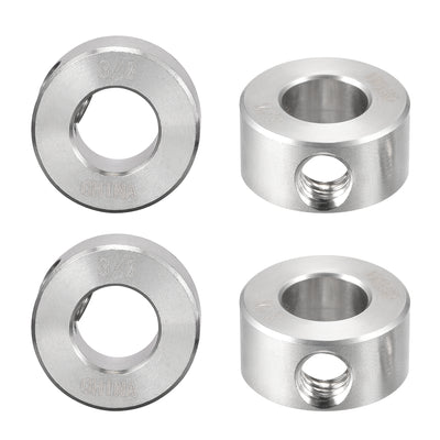 Harfington Drill Stop 3/8"  I.D. Stainless Steel for Set Screws Chuck Woodworking Drill Bits Depth Holder 4Pcs