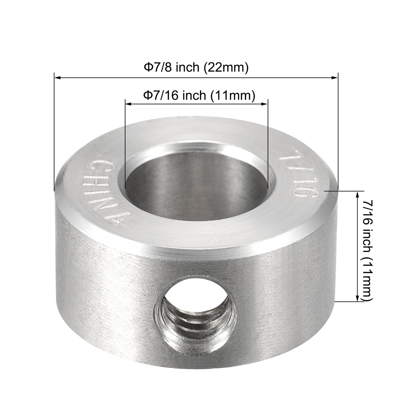 Harfington Drill Stop 7/16"  I.D. Stainless Steel for Set Screws Chuck Woodworking Drill Bits Depth Holder 4Pcs