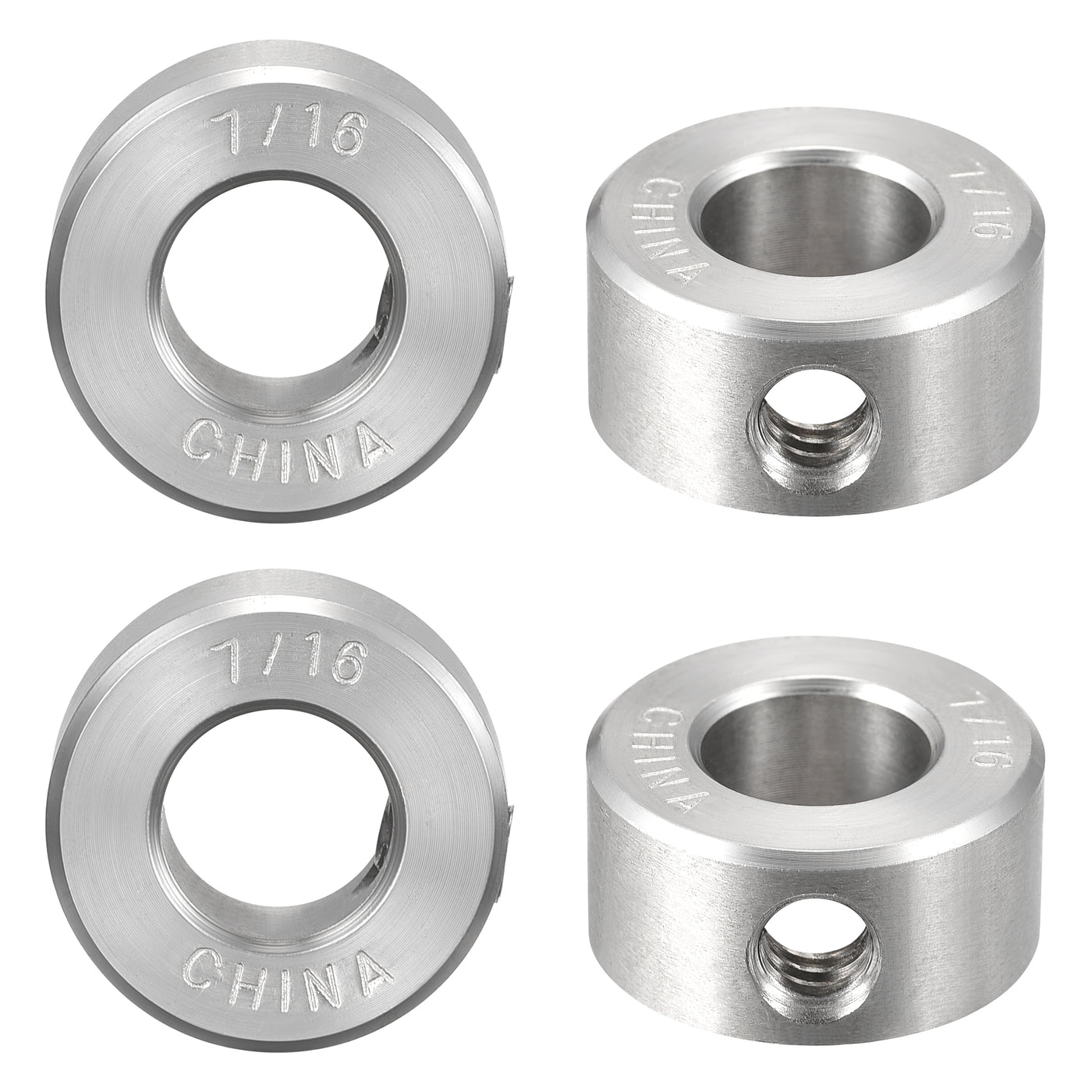 Harfington Drill Stop 7/16"  I.D. Stainless Steel for Set Screws Chuck Woodworking Drill Bits Depth Holder 4Pcs