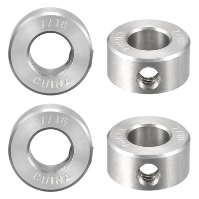 Harfington Drill Stop 7/16"  I.D. Stainless Steel for Set Screws Chuck Woodworking Drill Bits Depth Holder 4Pcs