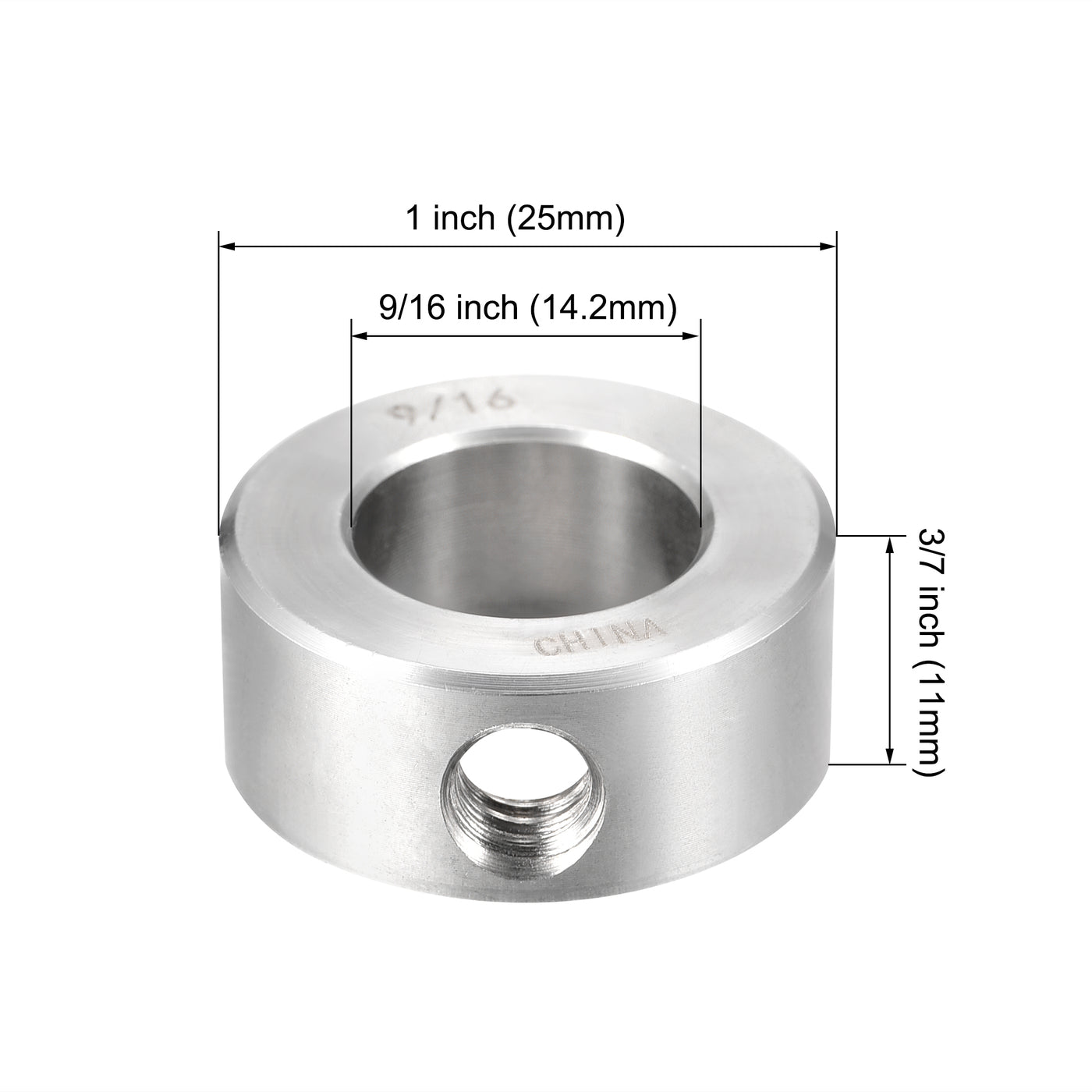 Harfington Drill Stop 9/16"  I.D. Stainless Steel for Set Screws Chuck Woodworking Drill Bits Depth Holder 4Pcs