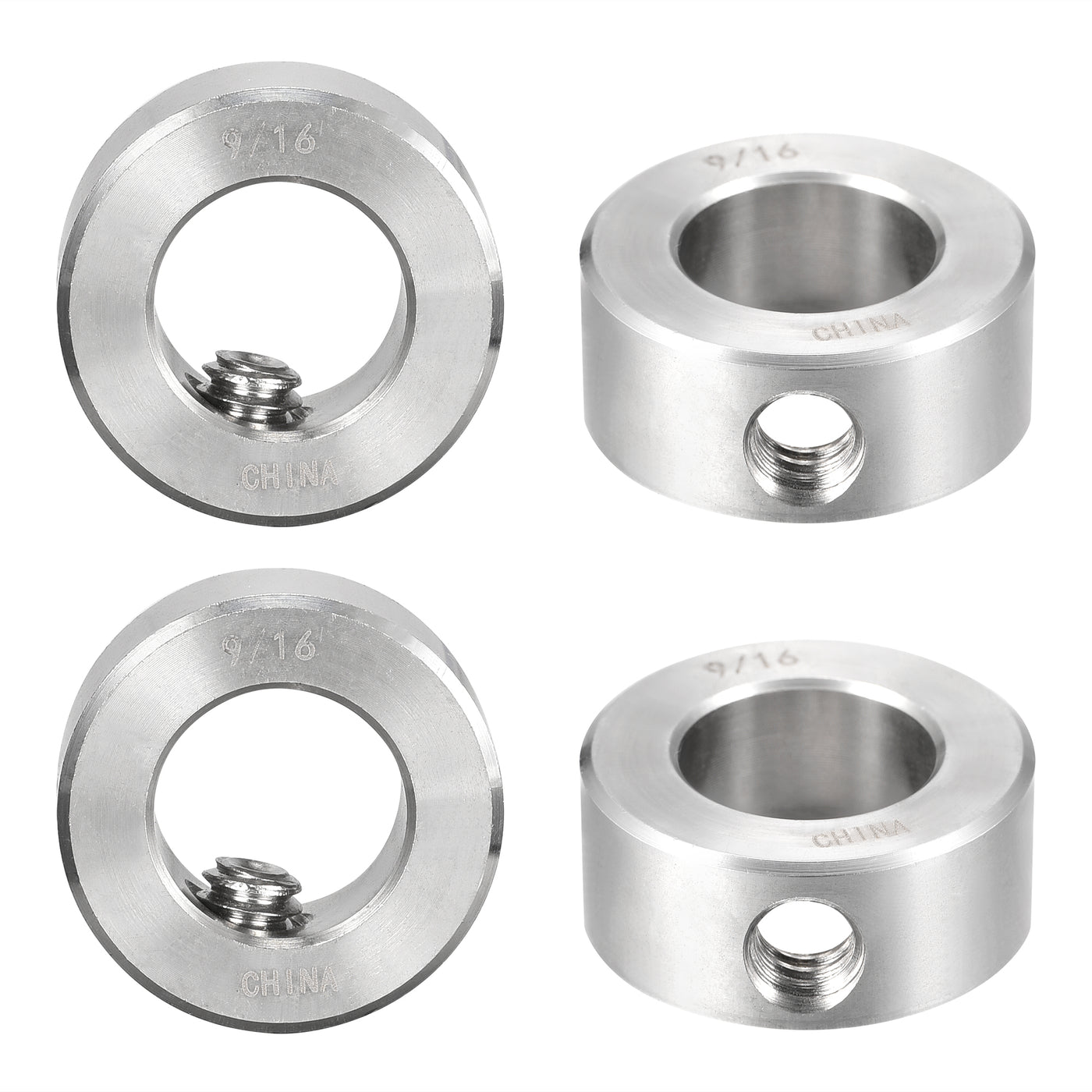 Harfington Drill Stop 9/16"  I.D. Stainless Steel for Set Screws Chuck Woodworking Drill Bits Depth Holder 4Pcs