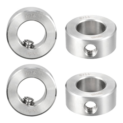 Harfington Drill Stop 9/16"  I.D. Stainless Steel for Set Screws Chuck Woodworking Drill Bits Depth Holder 4Pcs