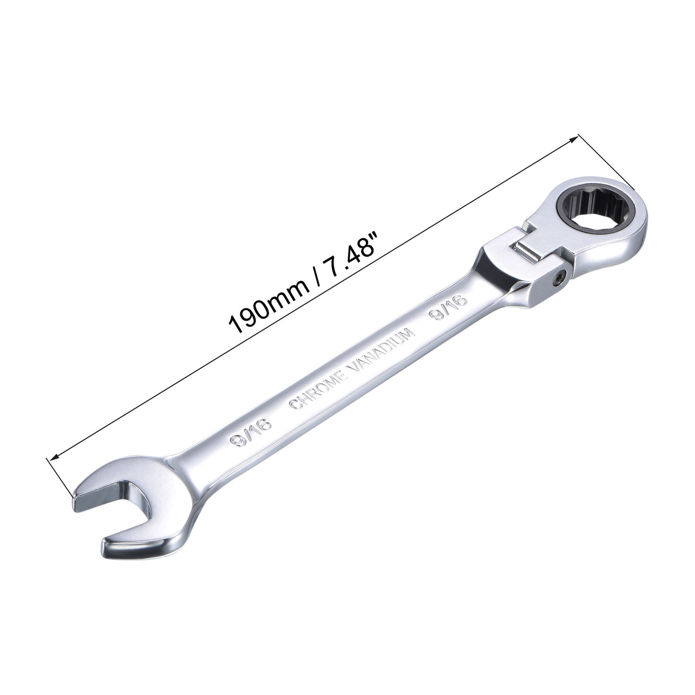 Harfington Flex-Head Ratcheting Combination Wrench SAE 72 Teeth 12 Point Box Ended