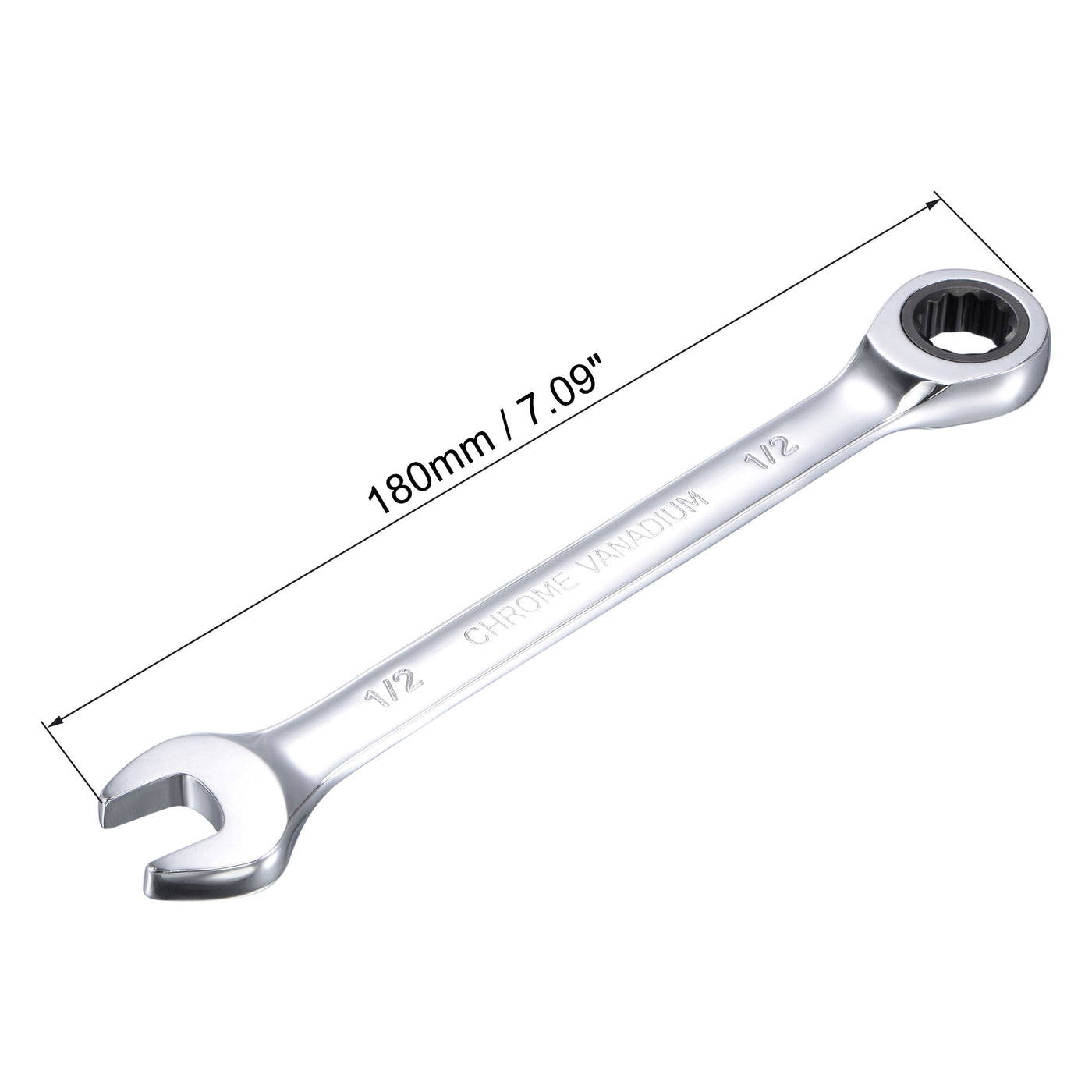 Harfington Ratcheting Combination Wrench SAE 72 Teeth 12 Point Box Ended Tools, Cr-V