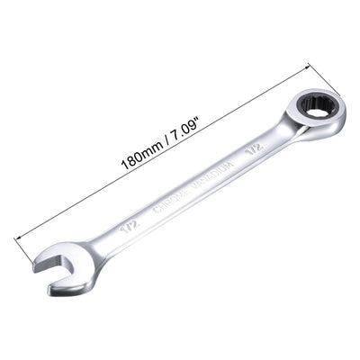 Harfington Ratcheting Combination Wrench SAE 72 Teeth 12 Point Box Ended Tools, Cr-V