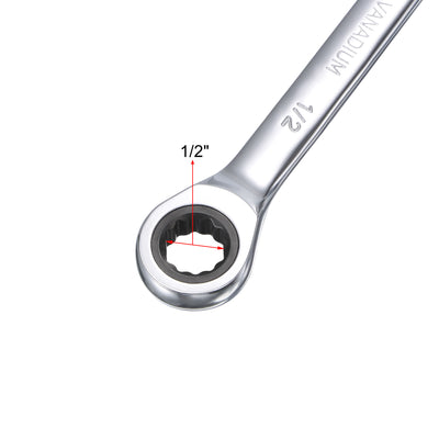 Harfington Ratcheting Combination Wrench SAE 72 Teeth 12 Point Box Ended Tools, Cr-V