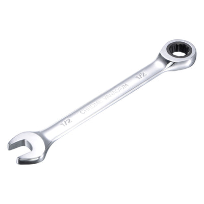 Harfington Ratcheting Combination Wrench SAE 72 Teeth 12 Point Box Ended Tools, Cr-V