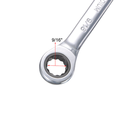 Harfington Ratcheting Combination Wrench SAE 72 Teeth 12 Point Box Ended Tools, Cr-V