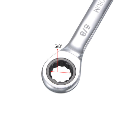 Harfington Ratcheting Combination Wrench SAE 72 Teeth 12 Point Box Ended Tools, Cr-V