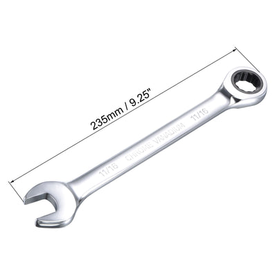 Harfington Ratcheting Combination Wrench SAE 72 Teeth 12 Point Box Ended Tools, Cr-V